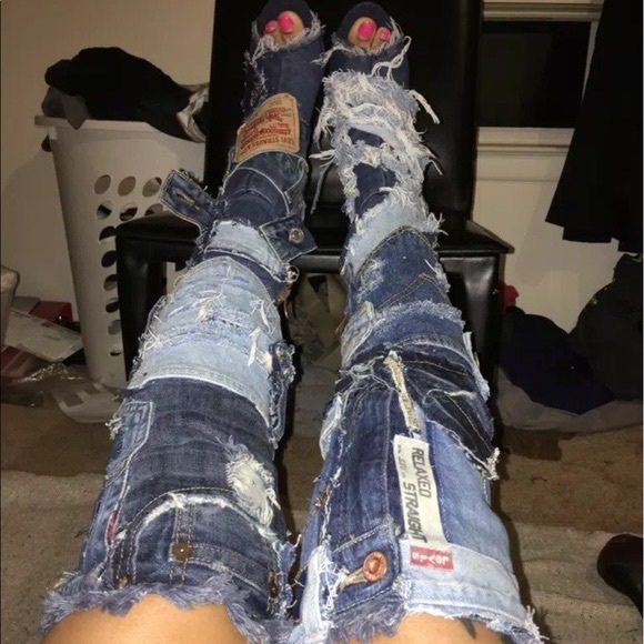 Denim boots (made to order!!!) thigh highs - Picture 6 of 6